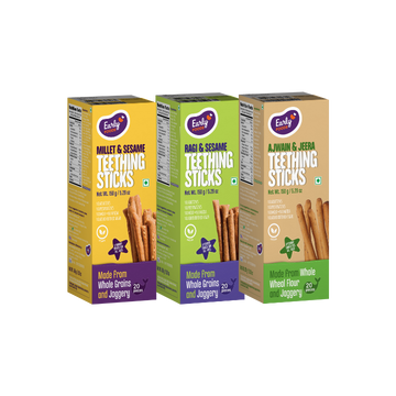 Pack of 3 - Whole Wheat, Ragi & Millets Teething Sticks