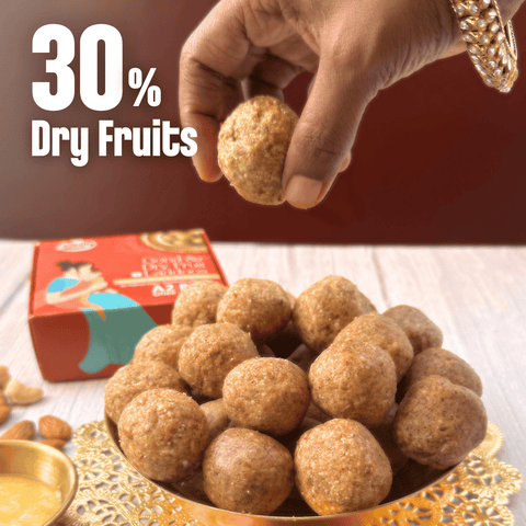 Pack of 3 - Ghee Laddoos (Dry Fruits Choco Chip, Sathu Badam, Jowar Flax Seeds)