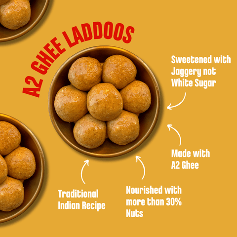 Pack of 3 - Ghee Laddoos (Dry Fruits Choco Chip, Sathu Badam, Jowar Flax Seeds)