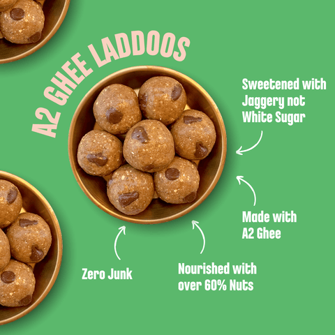 Pack of 3 - Ghee Laddoos (Dry Fruits Choco Chip, Sathu Badam, Jowar Choco Chip)