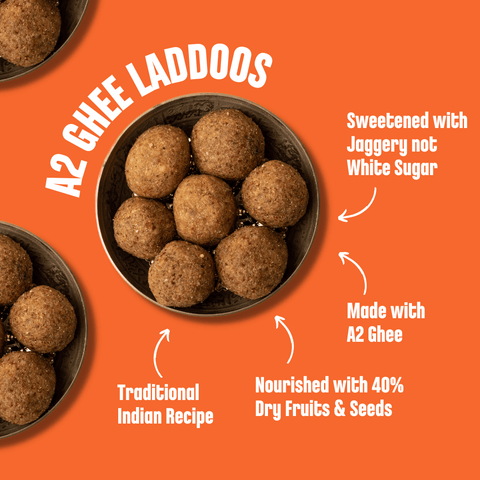 Pack of 3 - Ghee Laddoos (Ragi Choco, Sathu Badam, Jowar Choco Chip)